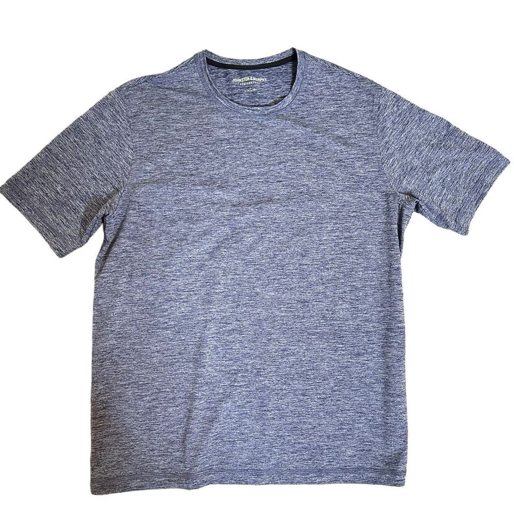 Johnston & Murphy Performance Blue Shirt Stretch Short‎ Sleeve Men's Size L